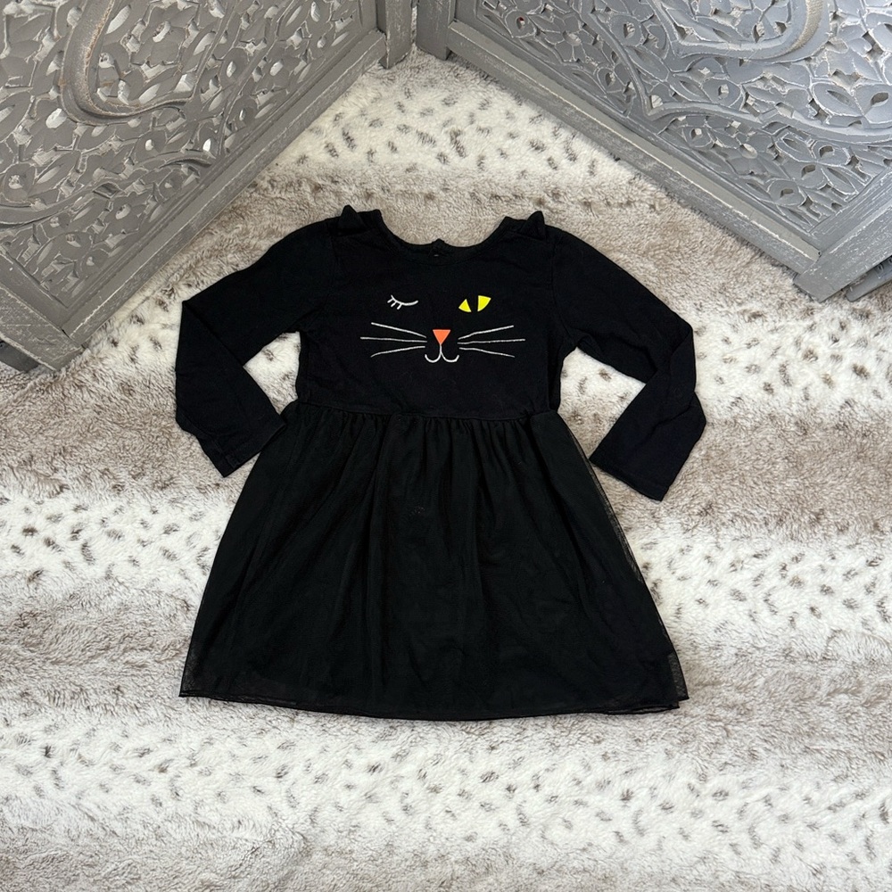 Carter’s black cat long sleeve dress girls 24 months Halloween trick or treat